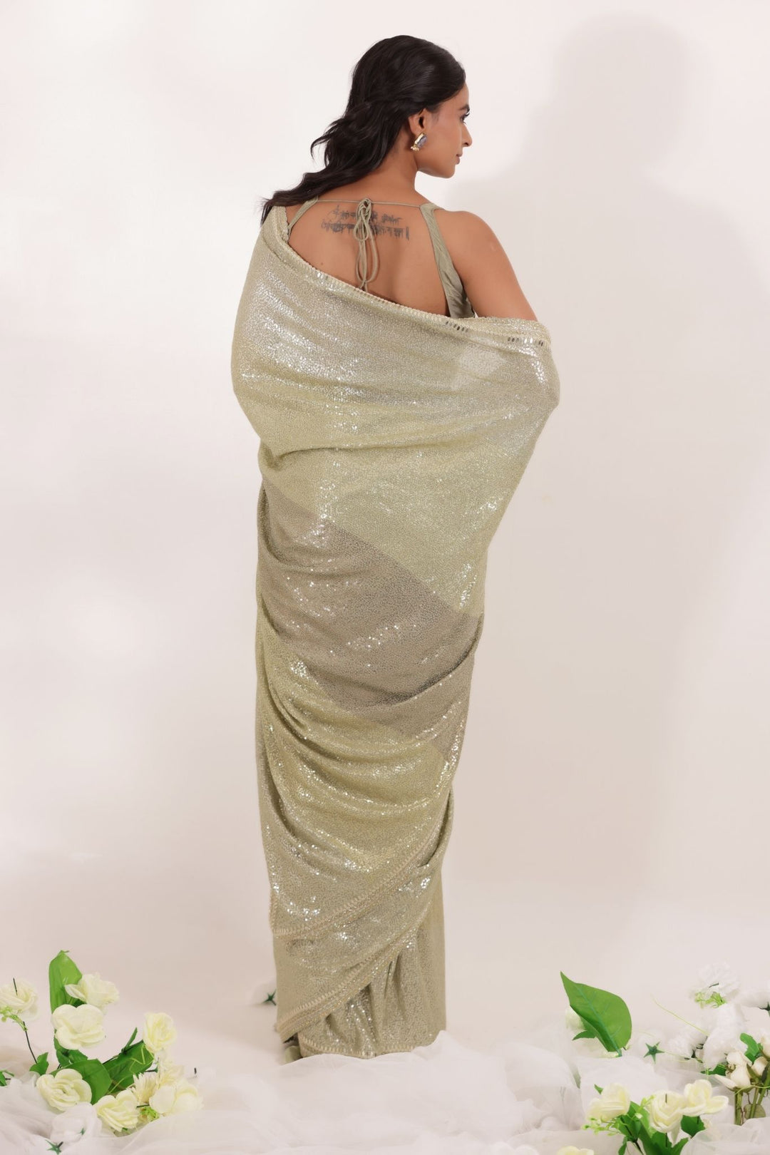 Georgette Saree Embellished with Sequins work