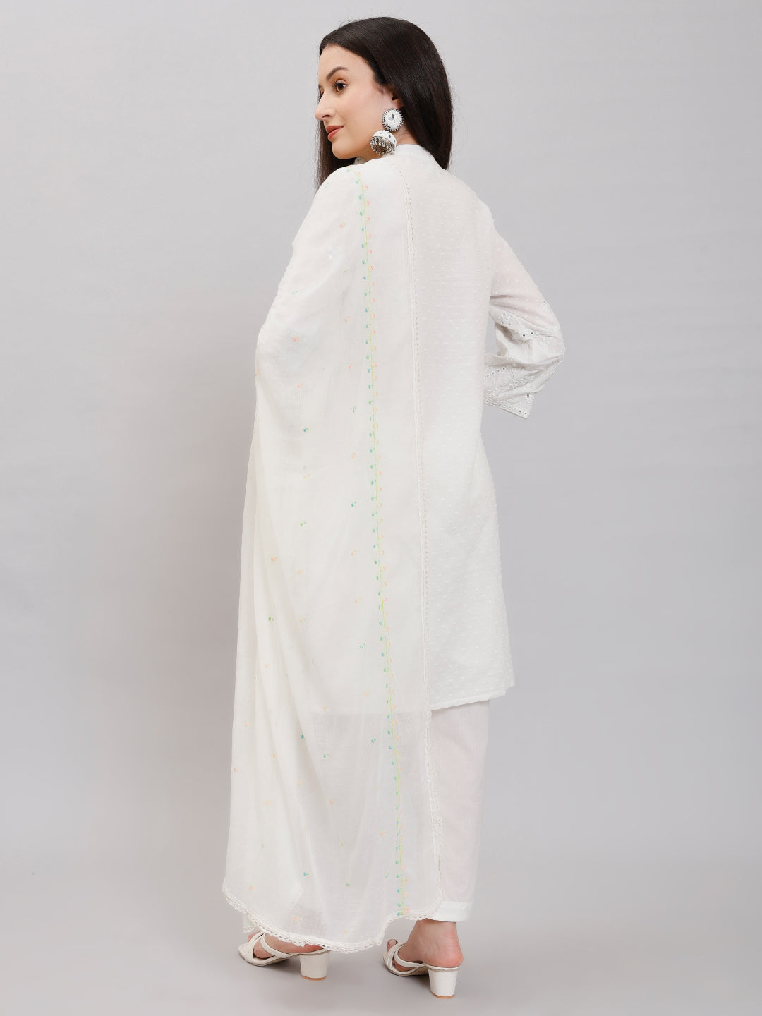 Cotton Kurta Set Stitched with Thread Work