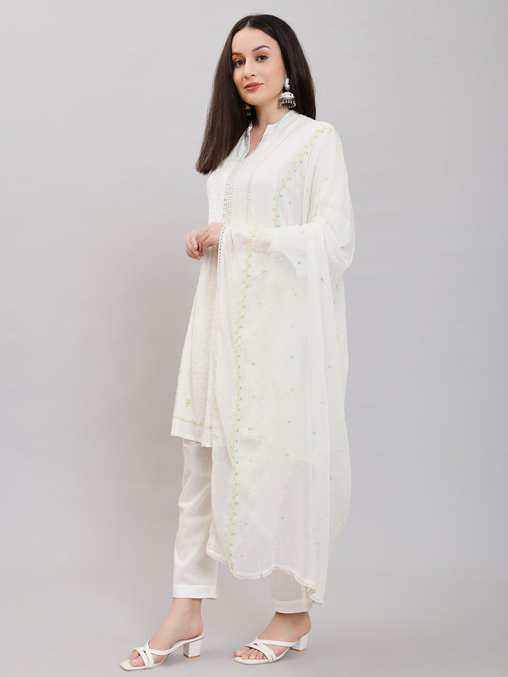 Cotton Kurta Set Stitched with Thread Work