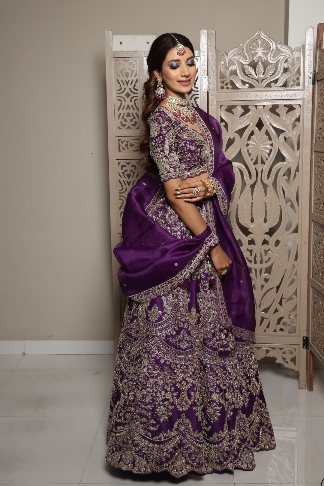 Exquisite Raw Silk Lehenga with Zardozi and Embroidered  work