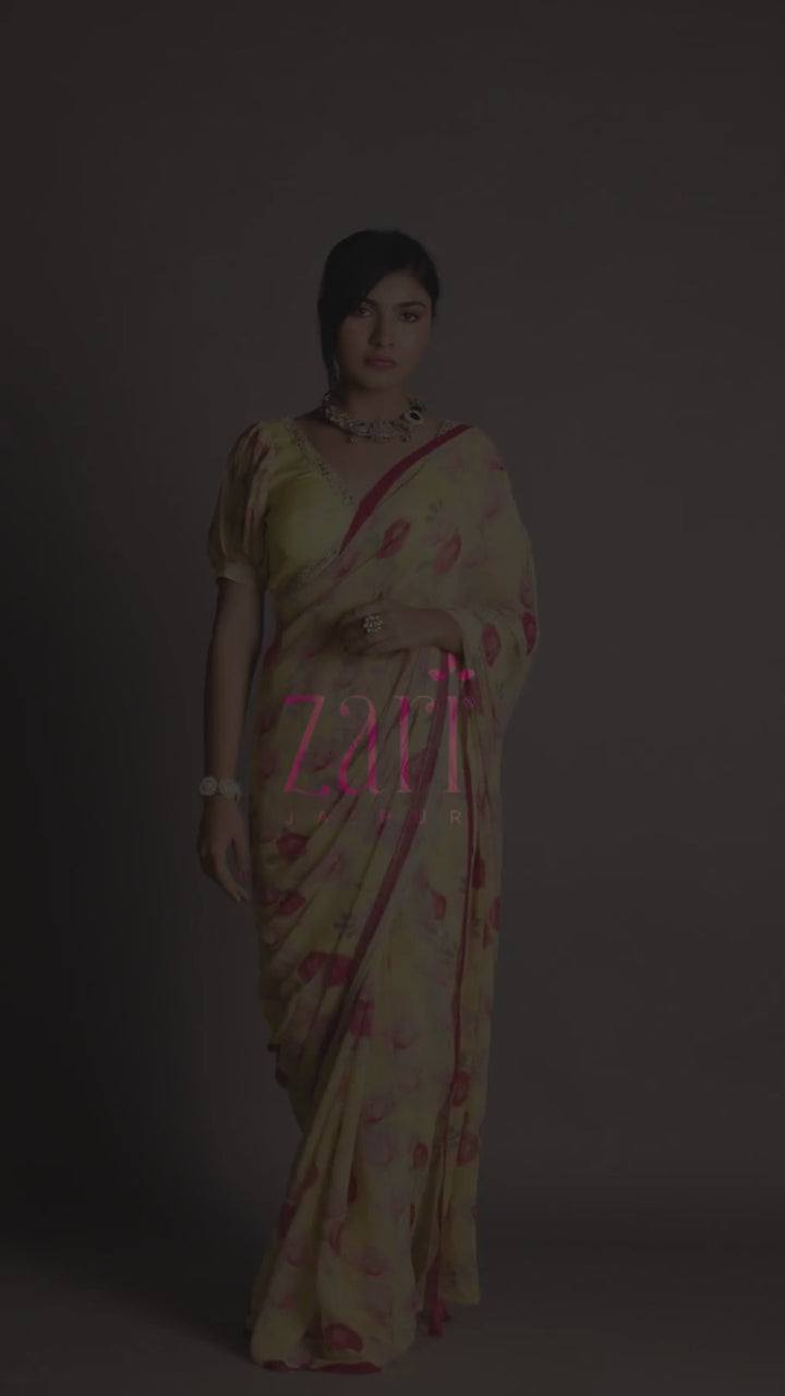 Digital Floral Print Georgette Saree