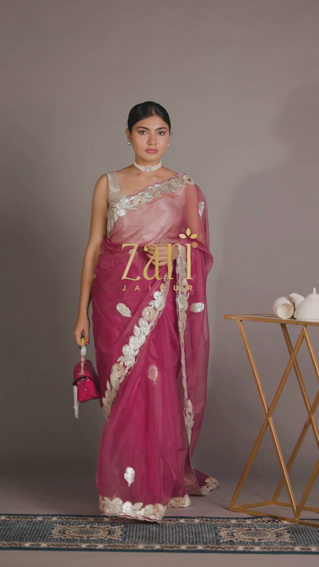 Elegant Gota Work Organza Saree