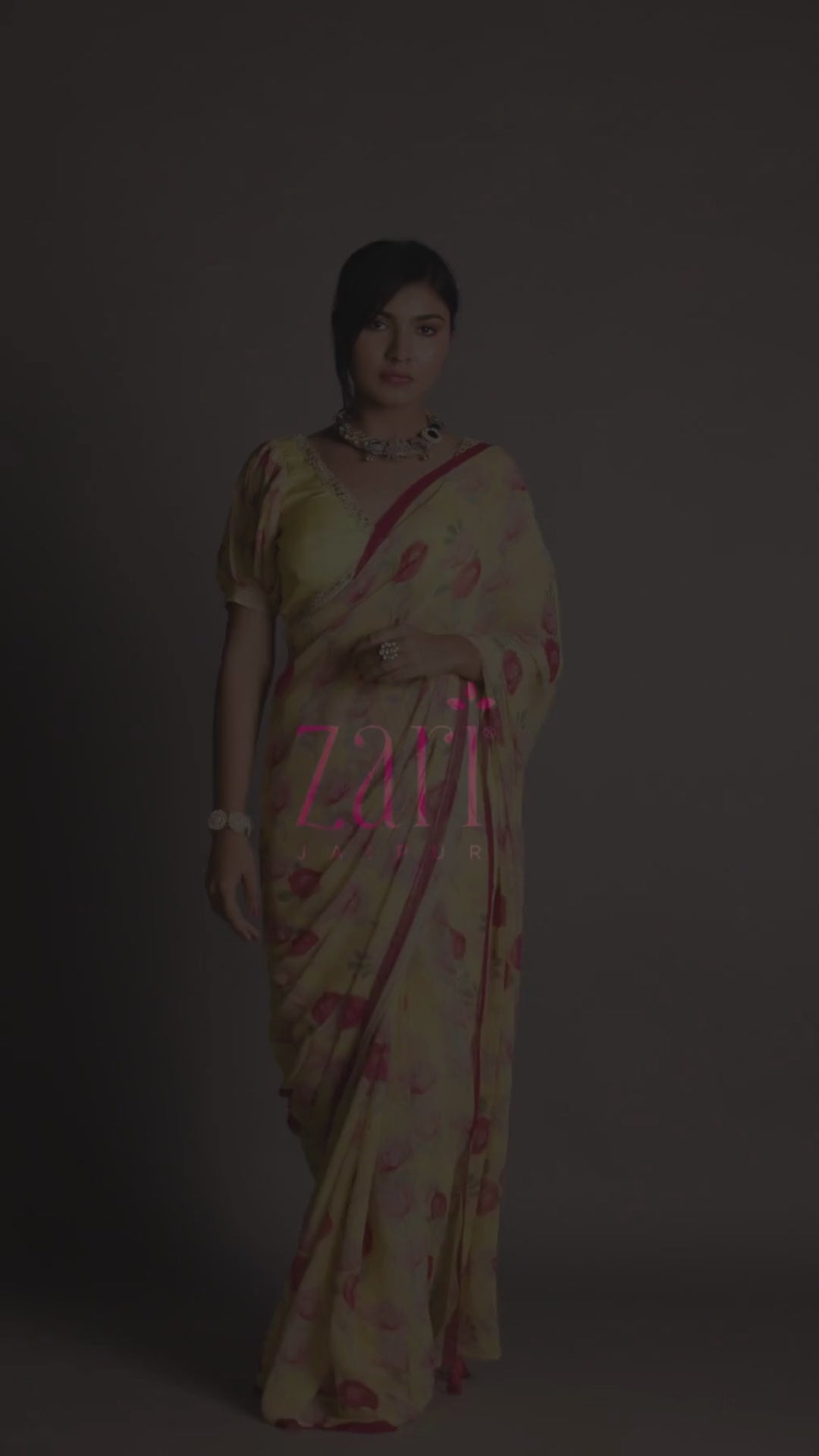 Digital  Floral Print Georgette Saree